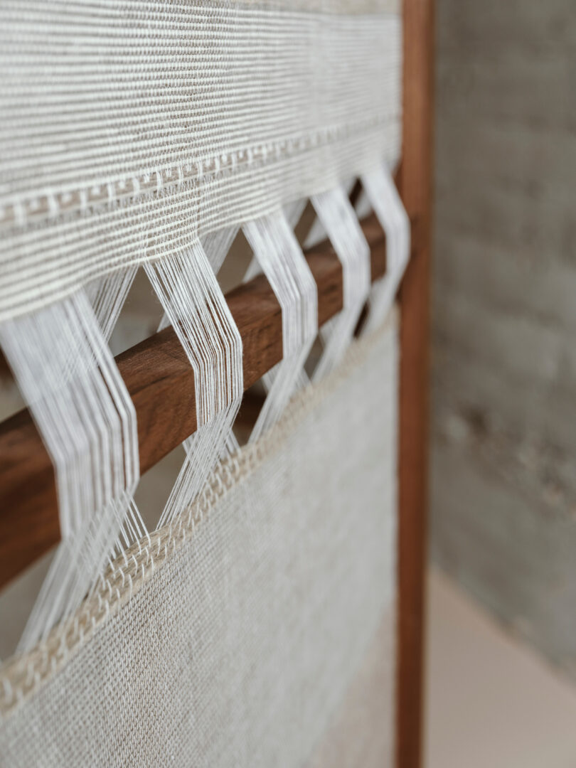 details of A four-panel room divider